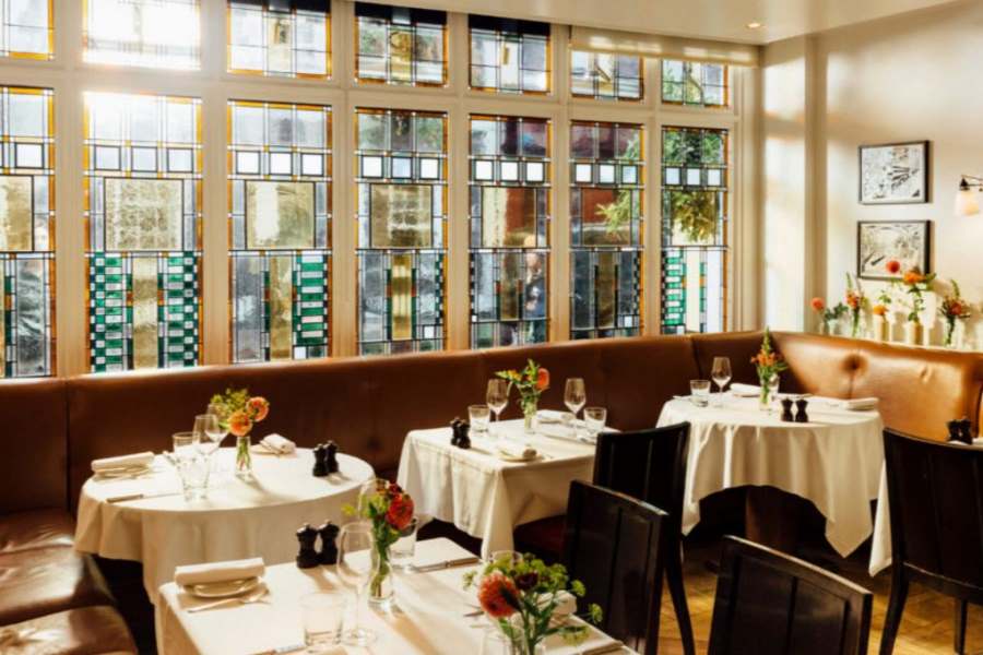 The dining area of the Quo Vadis restaurant