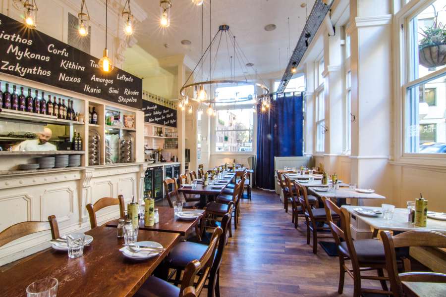 The inside of The Real Greek, Covent Garden.